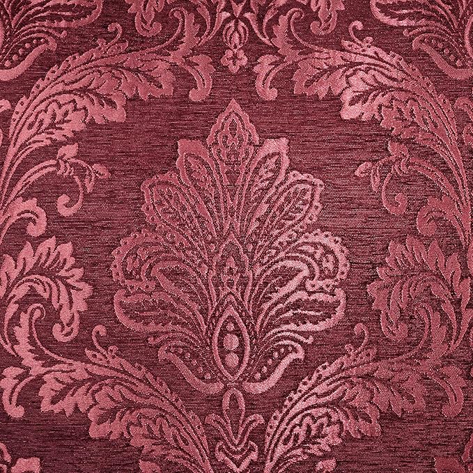Touch of Class Camelot Luxury Bedding | Robust Burgundy | Matte Satin Damask on Richly Textured Jacquard-Woven Chenille | Designed 3 Piece Set Includes Cal King Quilted Bedspread & 2 King Shams