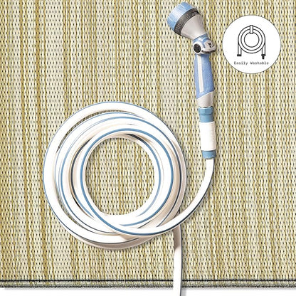 Fab Habitat Outdoor Rug - Waterproof, Fade Resistant, Crease-Free - Premium Recycled Plastic - Neutral Striped - Patio, Porch, Deck, Balcony - Cancun Shadow - Sand & Black - 5 x 8 ft