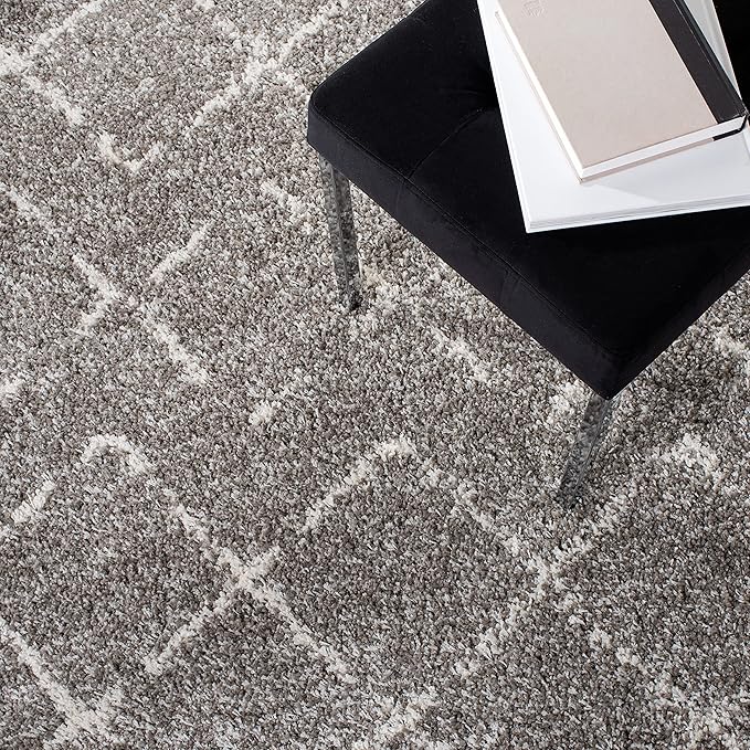 SAFAVIEH Area Rug 10x14 - Arizona Shag Collection - Large - Brown & Ivory, Moroccan Design, Non-Shedding & Easy to Clean, Ideal for Living Room, Bedroom, Dining Space (ASG743B)