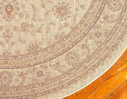Unique Loom Voyage Collection Traditional Oriental Classic Area Rug (5' 0 x 5' 0 Round, Ivory/Gold)