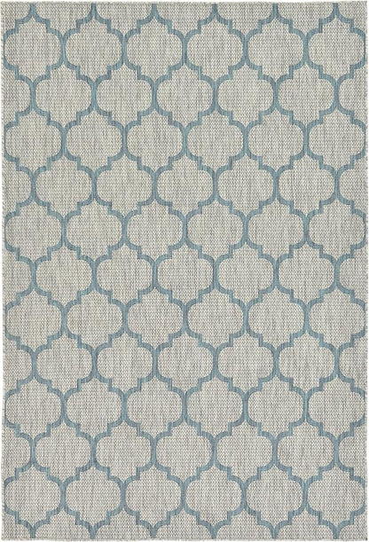 Unique Loom Outdoor Trellis Collection Area Rug (6' 1" x 9' Rectangle, Gray/ Ivory)