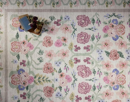 Loloi Rifle Paper Co. Rosa Collection RSA-01 Ivory 8'-4" x 11'-6" Area Rug