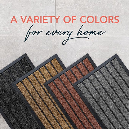 ubdyo Extra Durable Door Mat - Dirt Trapping Outdoor Welcome Mats - Non-Slip Outdoor Indoor Entrance - Low Profile Front Doormat (32" x 20", Bright Black)