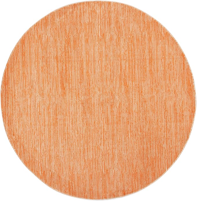 SAFAVIEH Vision Collection Area Rug - 6'7" Round, Orange, Modern Ombre Design, Non-Shedding & Easy to Clean, Ideal for Living Room, Bedroom, Dining Space (VSN606P)