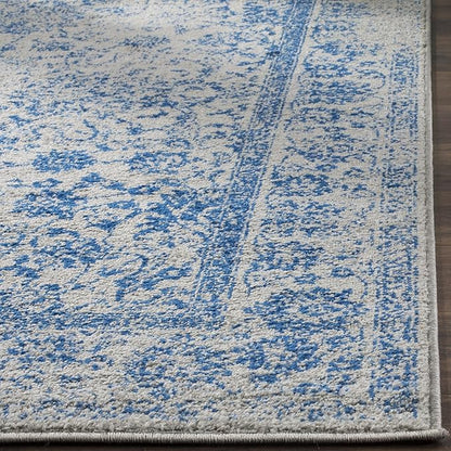 SAFAVIEH Area Rug 4x6 - Adirondack Collection - Grey & Blue, Distressed Vintage Floral Design, Non-Shedding & Easy to Clean, Ideal for Living Room, Bedroom, Dining Space (ADR109A)