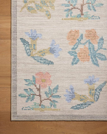 Loloi Rifle Paper Co. Rosa Collection RSA-03 Cream 2'-6" x 9'-6" Runner Rug