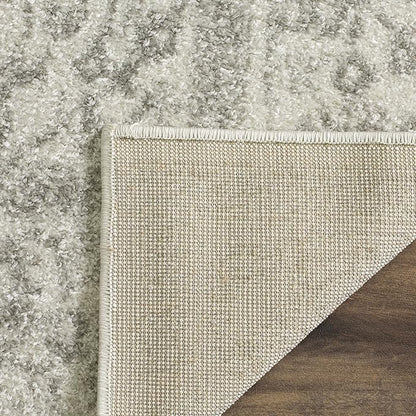 SAFAVIEH Adirondack Collection Area Rug - 10' Square, Ivory & Silver, Distressed Vintage Floral Design, Non-Shedding & Easy to Clean, Ideal for Living Room, Bedroom, Dining Space (ADR109C)