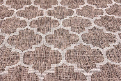 Unique Loom Outdoor Trellis Collection Area Rug (9' x 12' Rectangle, Brown/ Ivory)