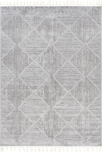nuLOOM Kerry Light Grey, 4' x 6', Geometric, Soft and Cozy, High Traffic, Stain Resistant, Easy Clean, Durable Area Rug for Bedroom, Living Room, Dining Space, Den, Foyer, Entryway