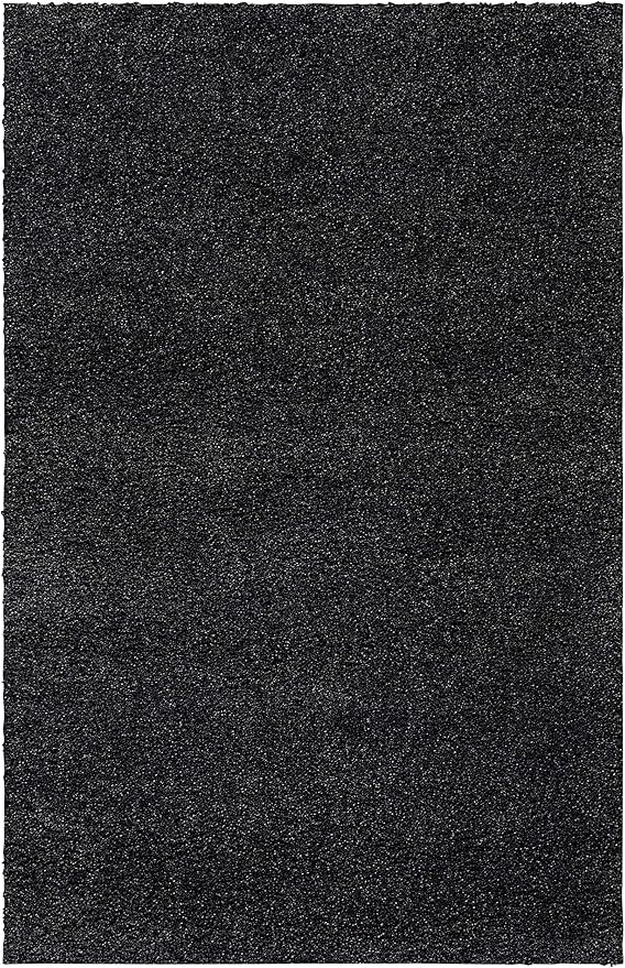 SAFAVIEH Milan Shag Collection Accent Rug - 2' x 4', Dark Grey, Solid Design, Non-Shedding & Easy Care, 2-inch Thick Ideal for High Traffic Areas in Entryway, Living Room, Bedroom (SG180-8484)