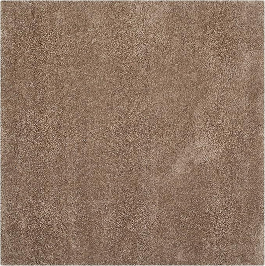 SAFAVIEH Milan Shag Collection 11' Square Dark Beige SG180 Solid Non-Shedding Living Room Bedroom Dining Room Entryway Plush 2-inch Thick Area Rug