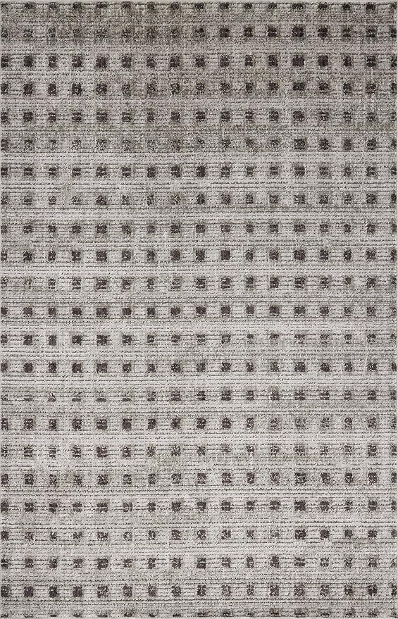 Loloi Jeremiah Brent Bleecker Collection BLE-06 Silver/Charcoal 5'-3" x 7'-6" Area Rug