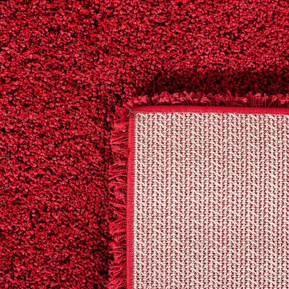 SAFAVIEH Milan Shag Collection Runner Rug - 2' x 6', Red, Solid Design, Non-Shedding & Easy Care, 2-inch Thick Ideal for High Traffic Areas in Living Room, Bedroom (SG180-4040)