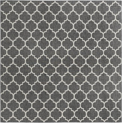 Unique Loom Outdoor Trellis Collection Area Rug - Trellis (Square 13' 0" x 13' 0", Black/ Ivory)