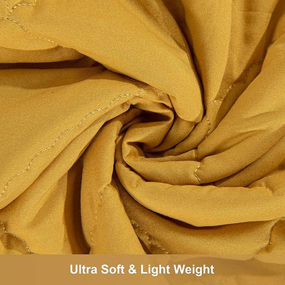 NTBAY Down Alternative Oversized Toddler Comforter, Super Soft and Warm Solid Color Baby Crib Quilted Blanket, 43x60 inches, Yellow