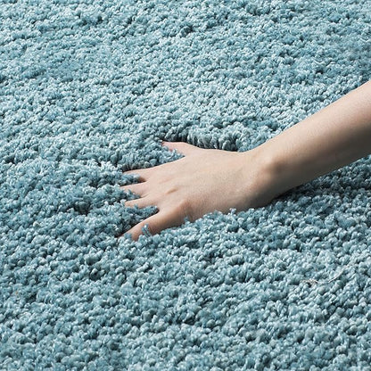 SAFAVIEH Milan Shag Collection 10' Round Aqua Blue SG180 Solid Non-Shedding Living Room Bedroom Dining Room Entryway Plush 2-inch Thick Area Rug