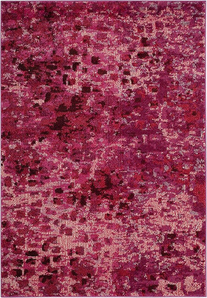 SAFAVIEH Monaco Collection Accent Rug - 3' x 5', Fuchsia, Boho Chic Abstract Watercolor Design, Non-Shedding & Easy Care, Ideal for High Traffic Areas in Entryway, Living Room, Bedroom (MNC225F)