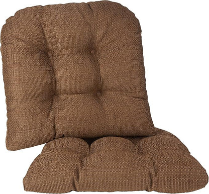 Klear Vu Gripper Overstuffed Universal Non-Slip Dining Chair Cushions for Kitchen Decor or Office Use, U-Shaped Skid-Proof Seat Pad, 17x17 Inches, 2 Count (Pack of 1), Honeycomb Chocolate Brown