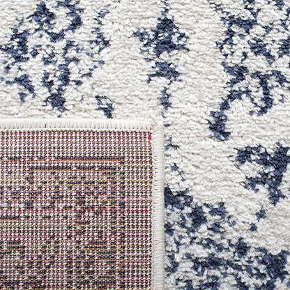 SAFAVIEH Area Rug 8x10 - Adirondack Collection - Large - Ivory & Navy, Distressed Vintage Floral Design, Non-Shedding & Easy Cleaning, Ideal for Living Room, Bedroom, Dining Space (ADR109M)