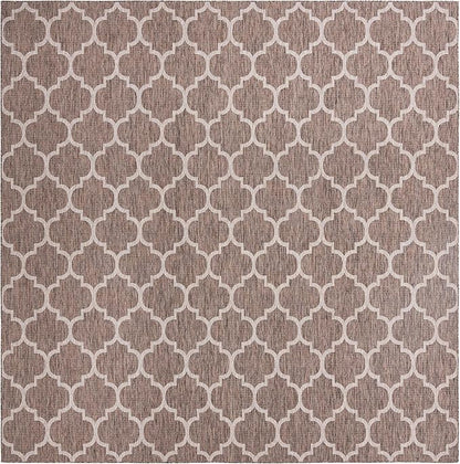 Unique Loom Outdoor Trellis Collection Area Rug - Trellis (Square 13' 0" x 13' 0", Brown/ Ivory)