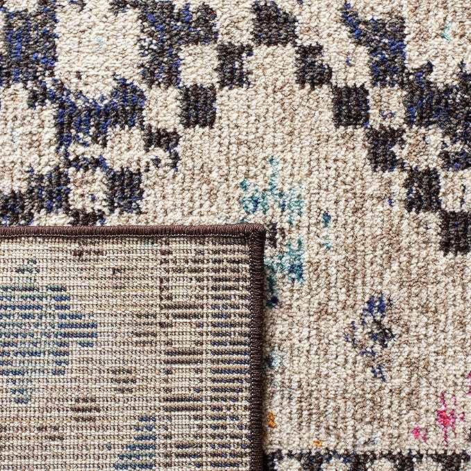 SAFAVIEH Madison Collection Accent Rug - 3' x 5', Black & Yellow, Boho Diamond Distressed Design, Non-Shedding & Easy Care, Ideal for High Traffic Areas in Entryway, Living Room, Bedroom (MAD418Z)