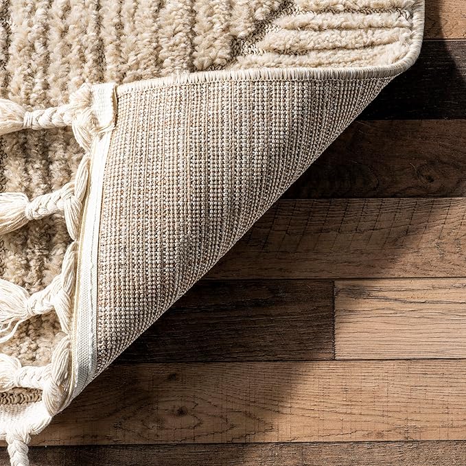 nuLOOM Kerry Beige, 7'10" x 10', Geometric, Soft and Cozy, High Traffic, Stain Resistant, Easy Clean, Durable Area Rug for Bedroom, Living Room, Dining Space, Den, Foyer, Entryway