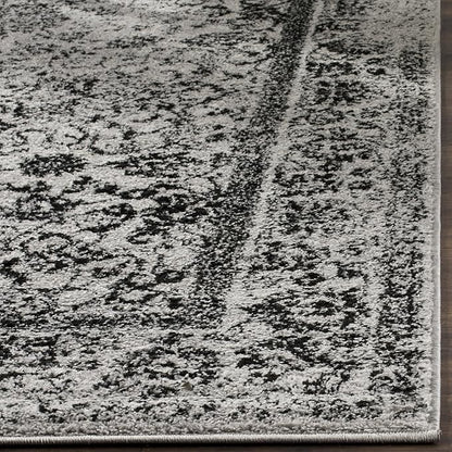 SAFAVIEH Adirondack Collection Runner Rug - 2'6" x 8', Grey & Black, Distressed Vintage Floral Design, Non-Shedding & Easy to Clean, Ideal for Hallway, Foyer, Entryway, Bedroom (ADR109B)