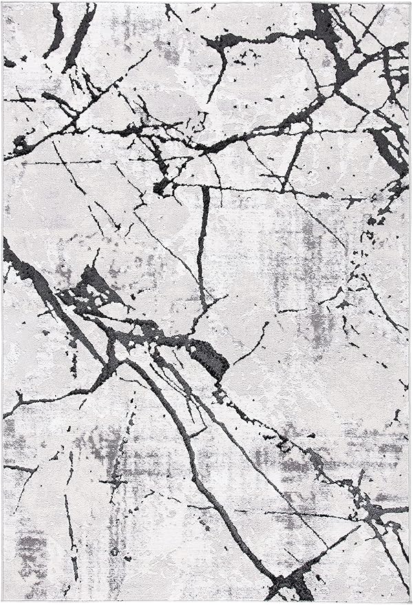 SAFAVIEH Amelia Collection Accent Rug - 3' x 5', Grey & Black, Modern Abstract Design, Non-Shedding & Easy Care, Ideal for High Traffic Areas in Entryway, Living Room, Bedroom (ALA293K)
