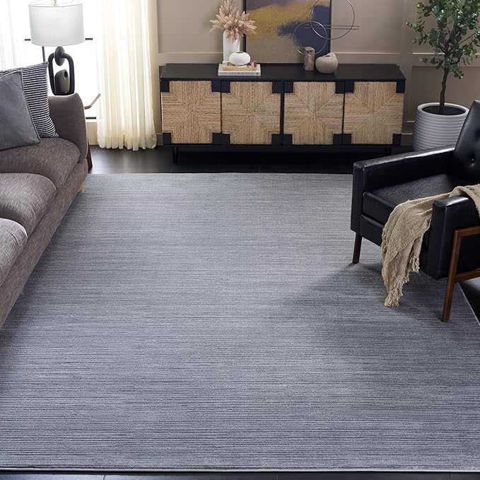 SAFAVIEH Vision Collection Area Rug - 11' Square, Silver, Modern Ombre Design, Non-Shedding & Easy to Clean, Ideal for Living Room, Bedroom, Dining Space (VSN606G)