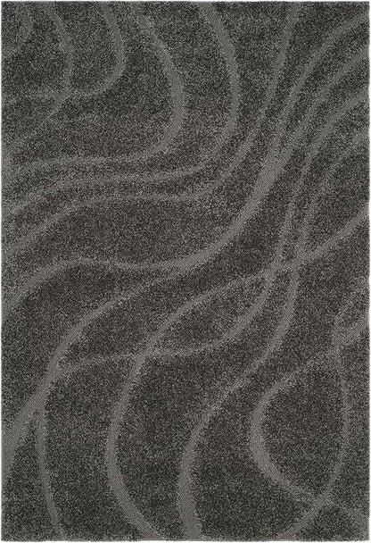 SAFAVIEH Florida Shag Collection Area Rug - 5'3" x 7'6", Grey & Grey, Non-Shedding & Easy Care, 1.2-inch Thick Ideal for High Traffic Areas in Living Room, Bedroom (SG471-8080)
