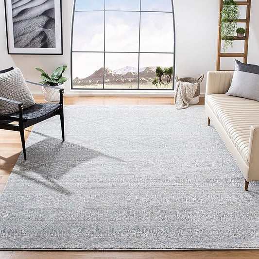 SAFAVIEH Tulum Collection Area Rug - 10' Square, Light Grey & Ivory, Moroccan Boho Tribal Design, Non-Shedding & Easy to Clean, Ideal for Living Room, Bedroom, Dining Space (TUL272F)