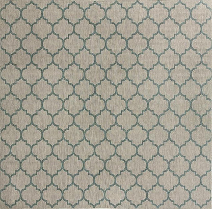Unique Loom Outdoor Trellis Collection Area Rug - Trellis (Square 13' 0" x 13' 0", Gray/ Ivory)