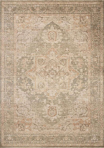 Loloi Chris Loves Julia Palma Collection PLM-08 Olive/Spice 2'-7" x 10'-0" Fringe Runner Rug Vintage Style Boho Living Room Bedroom Carpet