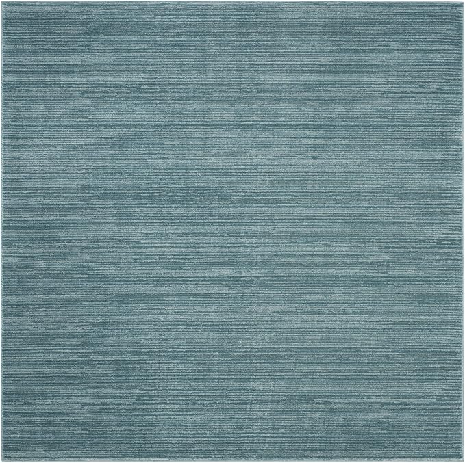 SAFAVIEH Vision Collection Area Rug - 4' Square, Aqua, Modern Ombre Design, Non-Shedding & Easy to Clean, Ideal for Living Room, Bedroom, Dining Space (VSN606B)