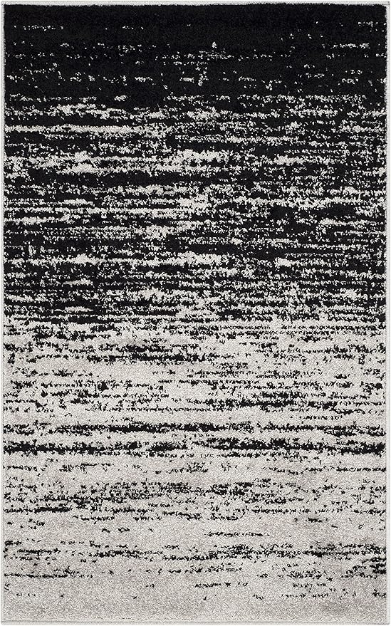 SAFAVIEH Adirondack Collection Accent Rug - 2'6" x 4', Silver & Black, Modern Ombre Design, Non Shedding & Easy to Clean, Ideal for Front Door, Kitchen, Entryway, Accent Space (ADR113A)