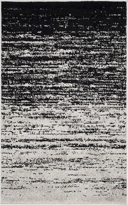 SAFAVIEH Adirondack Collection Accent Rug - 2'6" x 4', Silver & Black, Modern Ombre Design, Non Shedding & Easy to Clean, Ideal for Front Door, Kitchen, Entryway, Accent Space (ADR113A)
