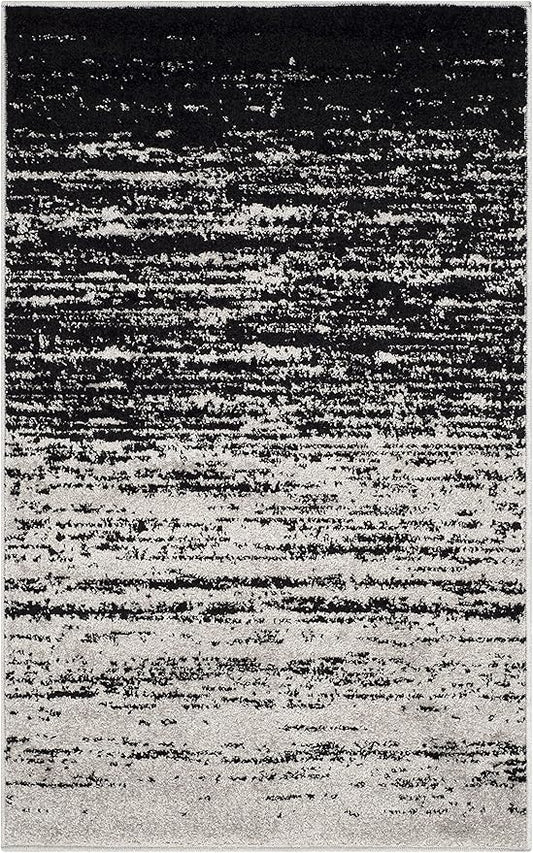 SAFAVIEH Adirondack Collection Accent Rug - 2'6" x 4', Silver & Black, Modern Ombre Design, Non Shedding & Easy to Clean, Ideal for Front Door, Kitchen, Entryway, Accent Space (ADR113A)