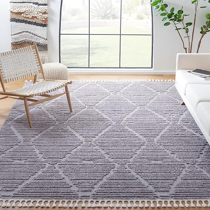SAFAVIEH Marrakesh Collection Area Rug - 10' x 14', Grey, Bohemian Design, Ideal for High Traffic Areas in Living Room, Bedroom & Dining Room (MRK517F-10)