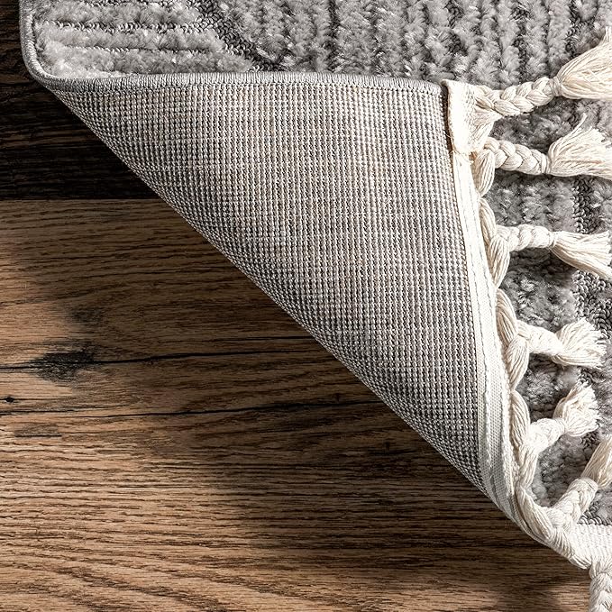 nuLOOM Kerry Light Grey, 4' x 6', Geometric, Soft and Cozy, High Traffic, Stain Resistant, Easy Clean, Durable Area Rug for Bedroom, Living Room, Dining Space, Den, Foyer, Entryway