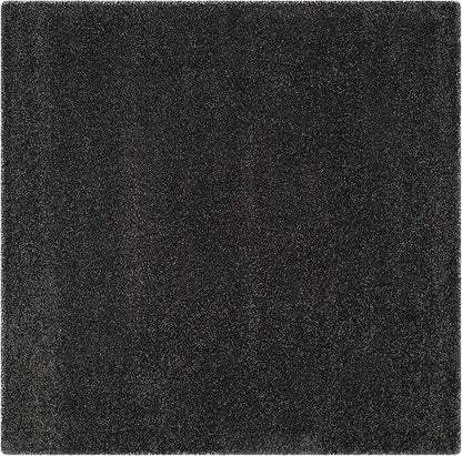 SAFAVIEH Milan Shag Collection Area Rug - 8' Square, Dark Grey, Solid Design, Plush 1.8-inch Thick, Non-Shedding, Ideal for High Traffic Areas in Living Room, Bedroom, Dining Room (SG180-8484-8SQ)