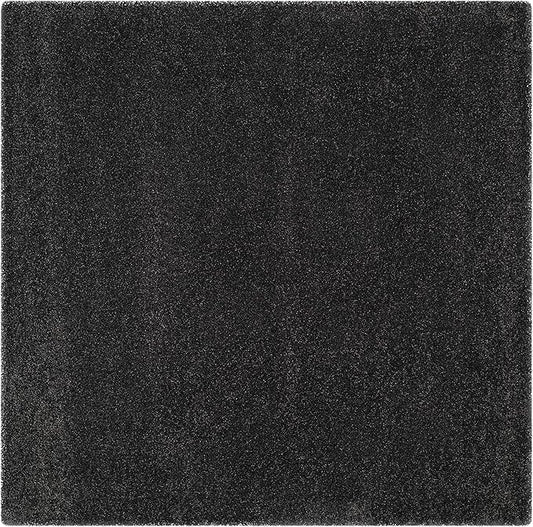 SAFAVIEH Milan Shag Collection Area Rug - 8' Square, Dark Grey, Solid Design, Plush 1.8-inch Thick, Non-Shedding, Ideal for High Traffic Areas in Living Room, Bedroom, Dining Room (SG180-8484-8SQ)