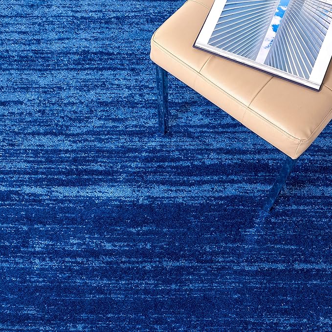 SAFAVIEH Adirondack Collection Area Rug - 9' Square, Light Blue & Dark Blue, Modern Ombre Design, Non Shedding & Easy to Clean, Ideal for Living Room, Bedroom, Office, Dining Space (ADR113F)