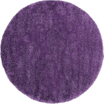 SAFAVIEH Milan Shag Collection 4' Round Purple SG180 Solid Non-Shedding Living Room Bedroom Dining Room Entryway Plush 2-inch Thick Area Rug