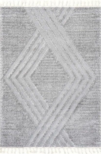 nuLOOM Risette Light Grey, 8'10" x 12', Geometric, Soft and Textured, High Traffic, Stain Resistant, Easy Clean, Durable Area Rug for Bedroom, Living Room, Dining Space, Den, Foyer, Entryway