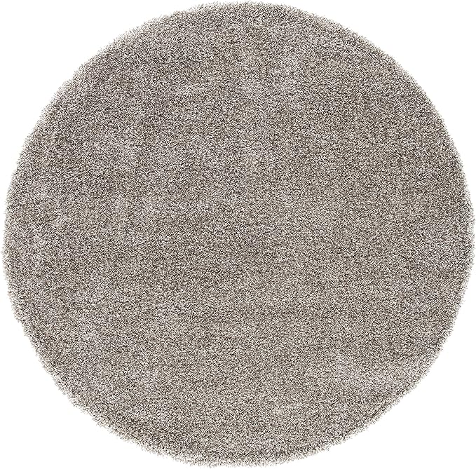 SAFAVIEH Milan Shag Collection 11' Round Grey SG180 Solid Non-Shedding Living Room Bedroom Dining Room Entryway Plush 2-inch Thick Area Rug