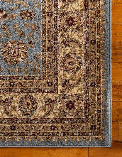 Unique Loom Voyage Collection Traditional Oriental Classic Intricate Design Area Rug (6' 0 x 9' 0 Rectangular, Light Blue/Gold)