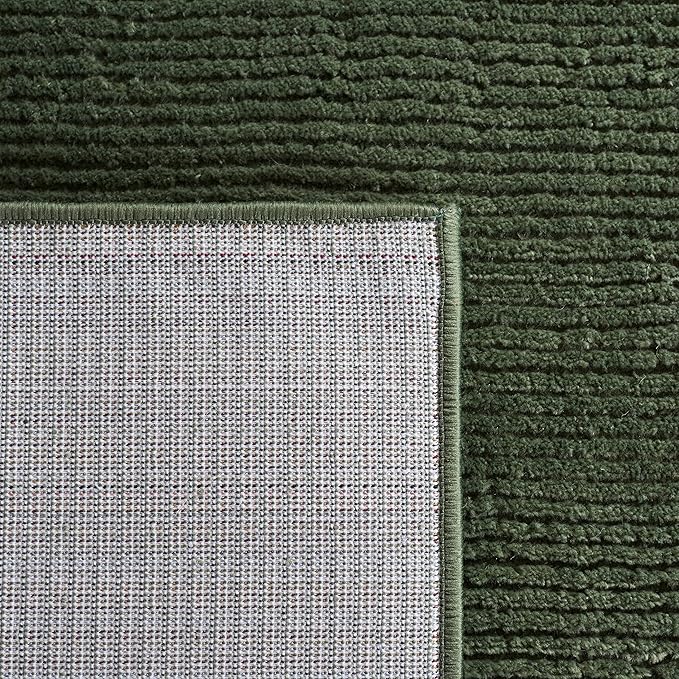 SAFAVIEH Revive Collection Accent Rug - 4' x 6', Green, Solid Design, Non-Shedding & Easy Care, Ideal for High Traffic Areas in Entryway, Living Room, Bedroom (REV102Y)