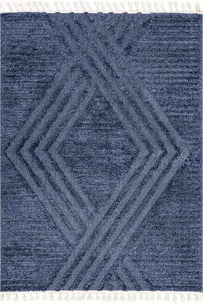 nuLOOM Risette Blue, 7'10" x 10', Geometric, Soft and Textured, High Traffic, Stain Resistant, Easy Clean, Durable Area Rug for Bedroom, Living Room, Dining Space, Den, Foyer, Entryway