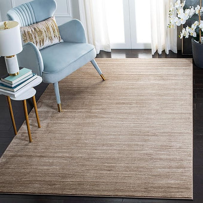 SAFAVIEH Vision Collection Area Rug - 5' Square, Light Brown, Modern Ombre Design, Non-Shedding & Easy to Clean, Ideal for Living Room, Bedroom, Dining Space (VSN606C)