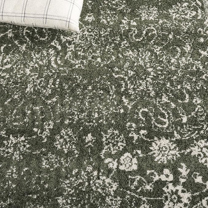 SAFAVIEH Area Rug 10x14 - Adirondack Collection - Large - Dark Green & Ivory, Distressed Vintage Floral Design, Non-Shedding & Easy to Clean, Ideal for Living Room, Bedroom, Dining Space (ADR109Y)